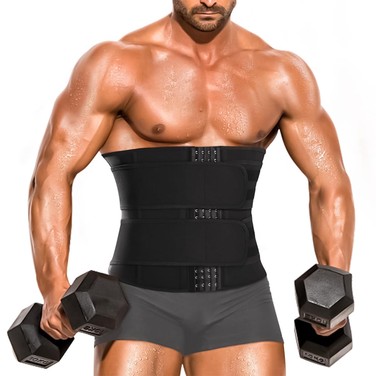 Proberos Fitness Compression Waist Band Neoprene Waist Trimmer Unisex Adjustable Waist Support Wrap Waist Trainer for Running, Weightlifting, Lumbar Support, Size L Proberos Fitness Compression Waist Band Neoprene Waist Trimmer Unisex Adjustable Waist Support Wrap Waist Trainer for Running, Weightlifting, Lumbar Support, Size L